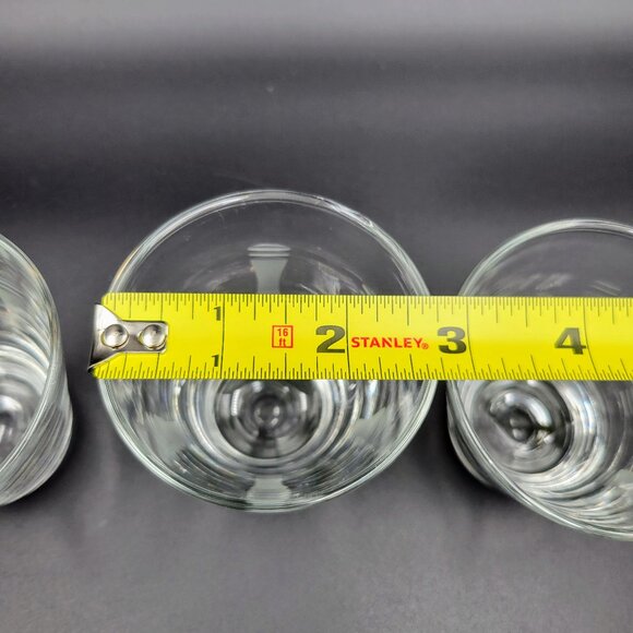 Vintage Shot Glasses Clear Etched Lines MCM Set Of 4 Read - Picture 9 of 9